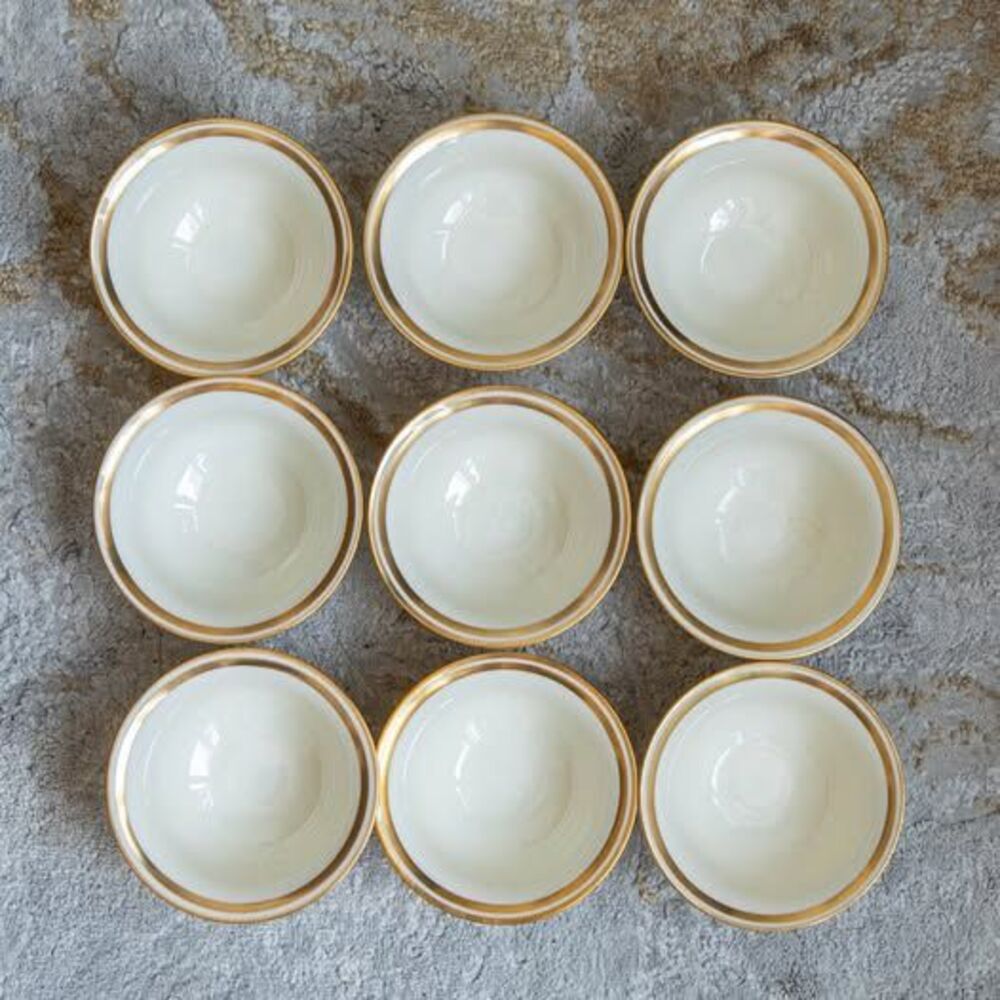 Set of 12 Lenox Fine China Gold Encrusted Bowls – Green Mark (Vintage)